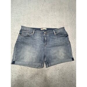 Signature by Levi Strauss Womens‎ Mid-Rise Denim Shorts Medium Wash Blue Size 18